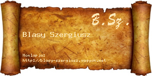 Blasy Szergiusz névjegykártya